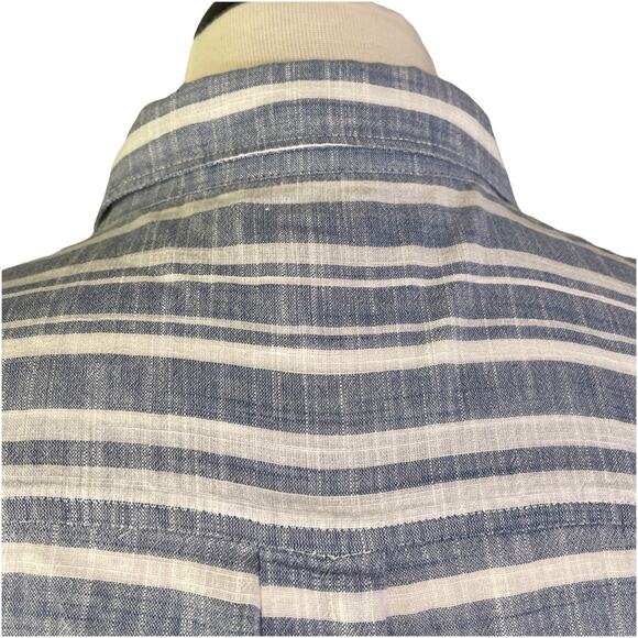 J. Crew Blue & White Stripe Lightweight Long Sleeve Button Down Shirt Size M - Picture 5 of 5